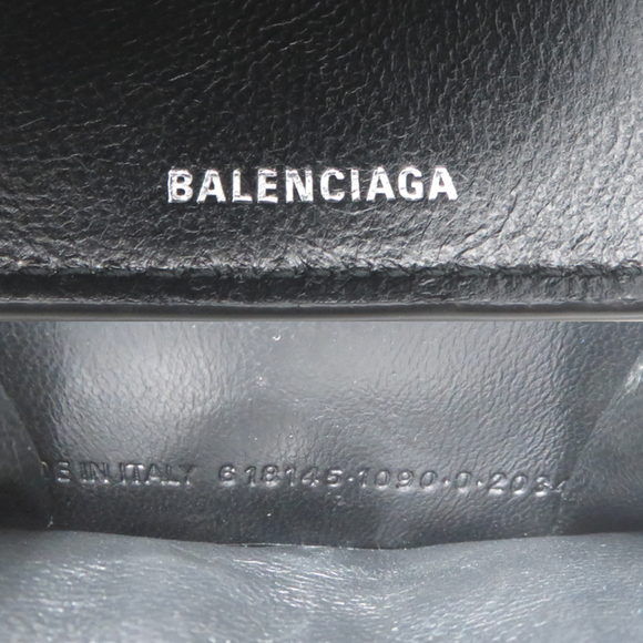 Balenciaga Women's Chain Wallet, Tri-fold Wallet 618145, Leather, Black - Picture 8 of 9